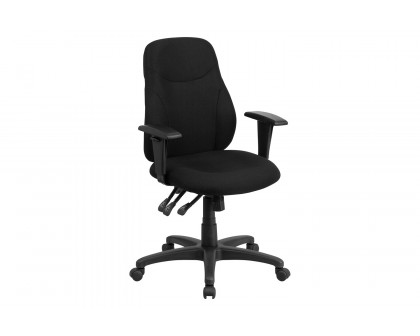 BLNK Brandy Fabric Mid-Back Multifunction Swivel Ergonomic Task Office Chair - with Adjustable Arms