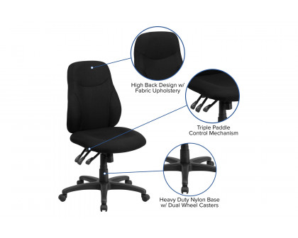 BLNK Brandy Fabric Mid-Back Multifunction Swivel Ergonomic Task Office Chair