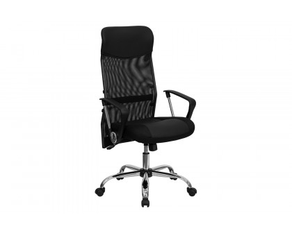 BLNK - Abney Leather High-Back Mesh Swivel Task Office Chair with Arms