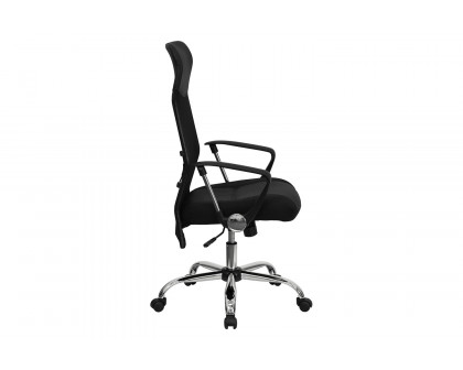 BLNK - Abney Leather High-Back Mesh Swivel Task Office Chair with Arms