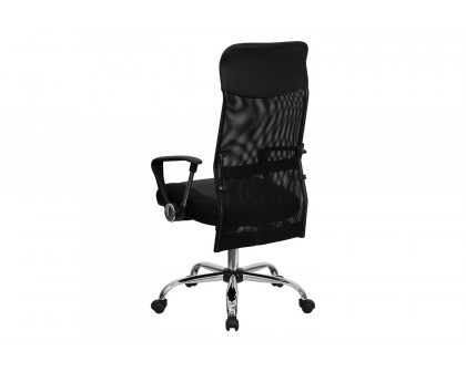 BLNK - Abney Leather High-Back Mesh Swivel Task Office Chair with Arms