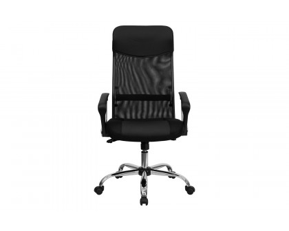 BLNK - Abney Leather High-Back Mesh Swivel Task Office Chair with Arms