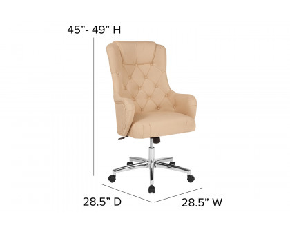 BLNK Chambord Fabric Chambord Home and Office Upholstered High Back Chair - Beige