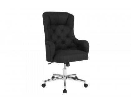 BLNK Chambord Fabric Chambord Home and Office Upholstered High Back Chair - Black