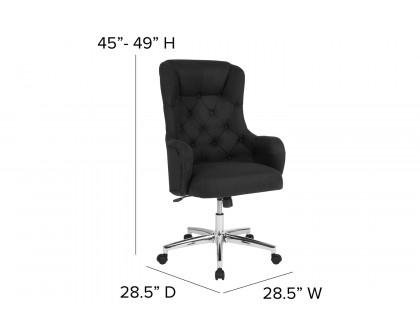 BLNK Chambord Fabric Chambord Home and Office Upholstered High Back Chair - Black