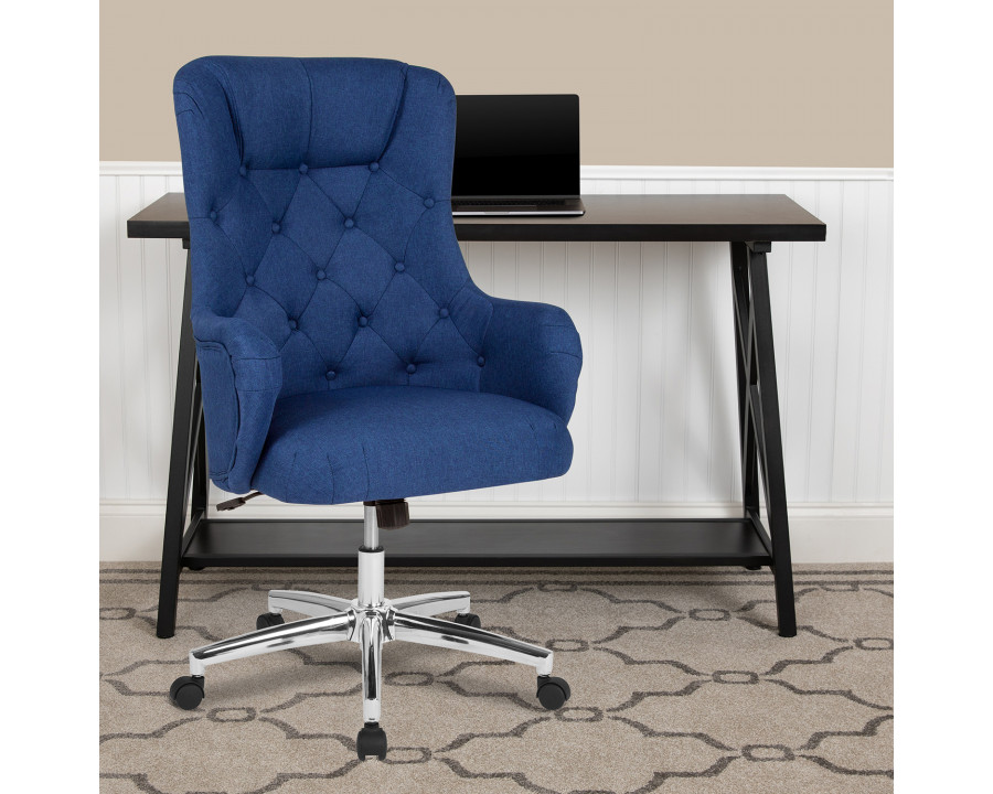 BLNK Chambord Fabric Chambord Home and Office Upholstered High Back Chair - Blue