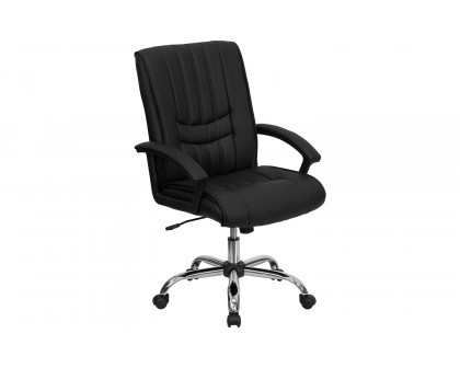 BLNK - Hansel LeatherSoft Mid-Back Swivel Manager's Office Chair with Arms