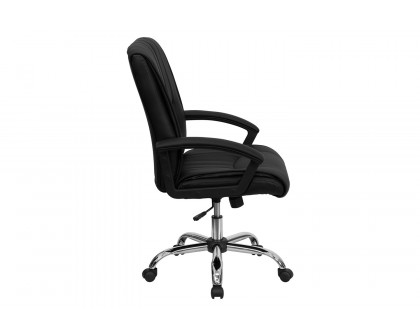 BLNK - Hansel LeatherSoft Mid-Back Swivel Manager's Office Chair with Arms