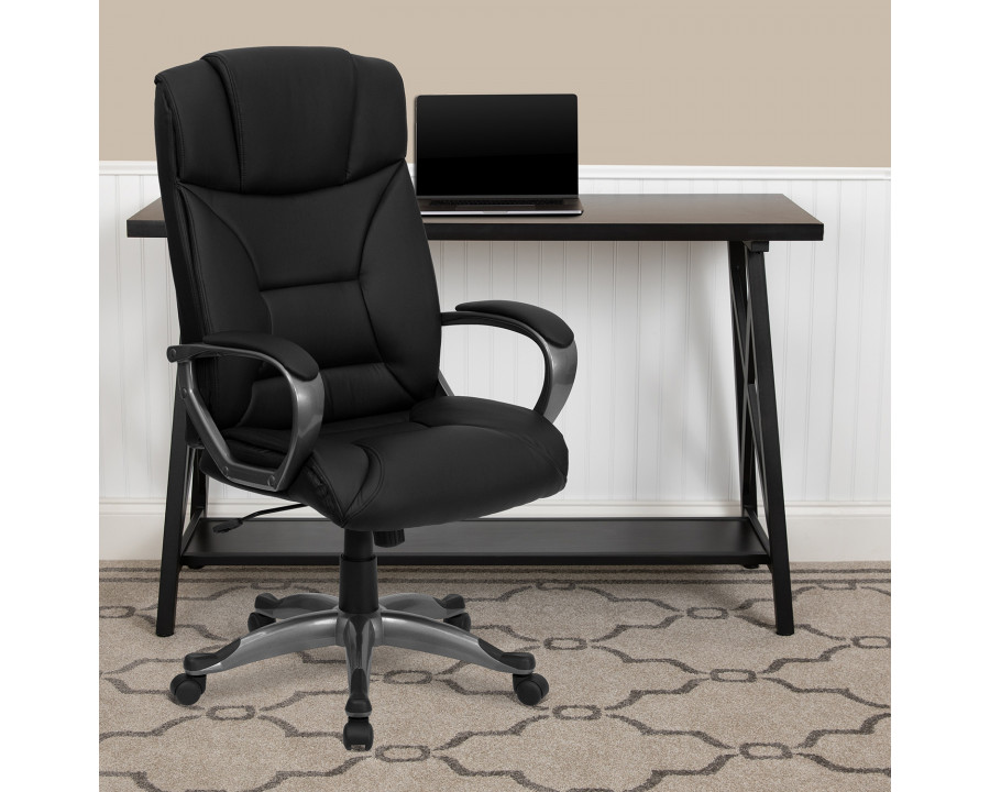 BLNK - Hansel LeatherSoft High-Back Executive Swivel Office Chair with Padded Arms