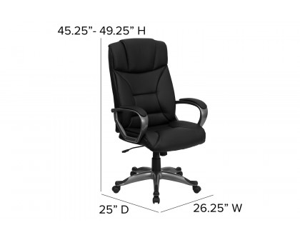 BLNK - Hansel LeatherSoft High-Back Executive Swivel Office Chair with Padded Arms