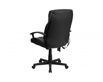 BLNK - Sumter LeatherSoft High-Back Ergonomic Massaging Executive Swivel Office Chair with Side Remote Pocket and Arms