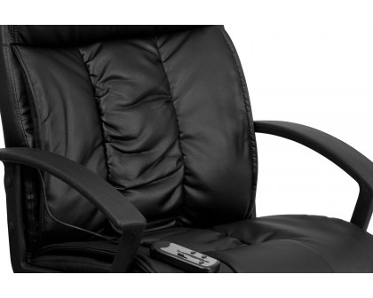 BLNK - Sumter LeatherSoft High-Back Ergonomic Massaging Executive Swivel Office Chair with Side Remote Pocket and Arms