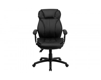 BLNK - Hansel LeatherSoft High-Back Multifunction Executive Swivel Ergonomic Office Chair with Lumbar Support Knob with Arms