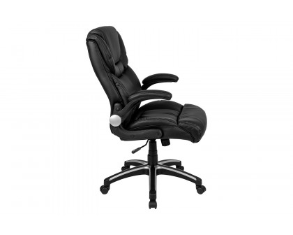 BLNK - Hansel LeatherSoft High-Back Executive Swivel Office Chair with Double Layered Headrest and Open Arms