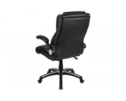 BLNK - Hansel LeatherSoft High-Back Executive Swivel Office Chair with Double Layered Headrest and Open Arms