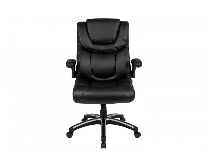 BLNK - Hansel LeatherSoft High-Back Executive Swivel Office Chair with Double Layered Headrest and Open Arms