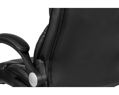 BLNK - Hansel LeatherSoft High-Back Executive Swivel Office Chair with Double Layered Headrest and Open Arms