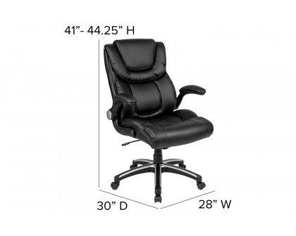 BLNK - Hansel LeatherSoft High-Back Executive Swivel Office Chair with Double Layered Headrest and Open Arms