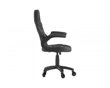 BLNK X10 Gaming Racing Office Computer PC Adjustable Chair with Flip-up Arms and Transparent Roller Wheels - Black