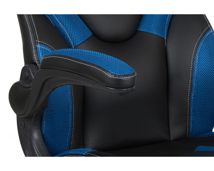 BLNK X10 Gaming Racing Office Ergonomic Computer PC Adjustable Swivel Chair with Flip-up Arms - Blue/Black