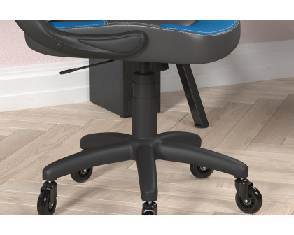 BLNK X10 Gaming Racing Office Computer PC Adjustable Chair with Flip-up Arms and Transparent Roller Wheels - Blue/Black