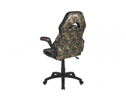 BLNK X10 Gaming Racing Office Ergonomic Computer PC Adjustable Swivel Chair with Flip-up Arms - Camouflage/Black