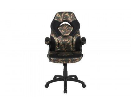 BLNK X10 Gaming Racing Office Ergonomic Computer PC Adjustable Swivel Chair with Flip-up Arms - Camouflage/Black