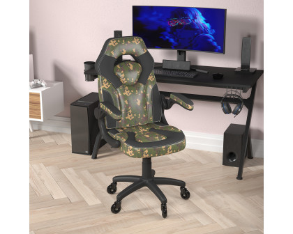 BLNK X10 Gaming Racing Computer PC Adjustable Chair with Flip-up Arms and Transparent Roller Wheels