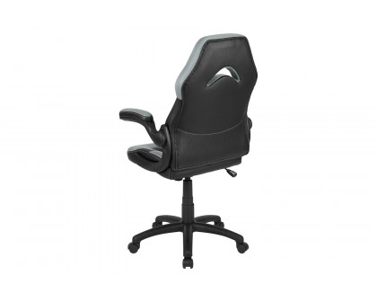 BLNK X10 Gaming Racing Office Ergonomic Computer PC Adjustable Swivel Chair with Flip-up Arms - Gray/Black