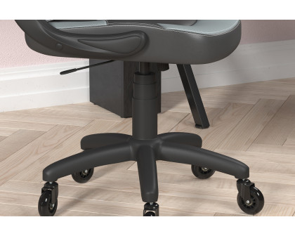 BLNK X10 Gaming Racing Office Computer PC Adjustable Chair with Flip-up Arms and Transparent Roller Wheels - Gray/Black