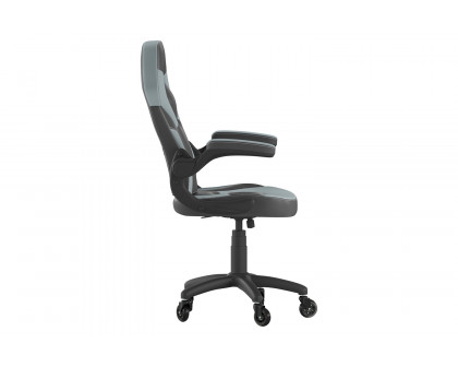 BLNK X10 Gaming Racing Office Computer PC Adjustable Chair with Flip-up Arms and Transparent Roller Wheels - Gray/Black