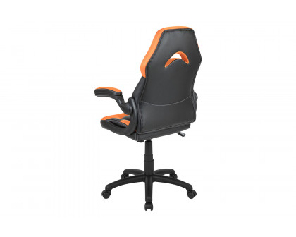 BLNK X10 Gaming Racing Office Ergonomic Computer PC Adjustable Swivel Chair with Flip-up Arms - Orange/Black