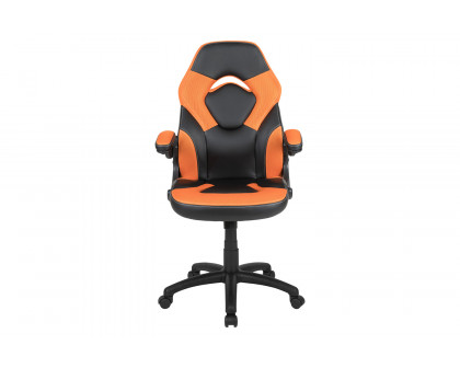 BLNK X10 Gaming Racing Office Ergonomic Computer PC Adjustable Swivel Chair with Flip-up Arms - Orange/Black