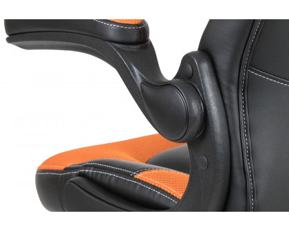 BLNK X10 Gaming Racing Office Ergonomic Computer PC Adjustable Swivel Chair with Flip-up Arms - Orange/Black