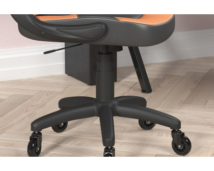 BLNK X10 Gaming Racing Office Computer PC Adjustable Chair with Flip-up Arms and Transparent Roller Wheels - Orange/Black