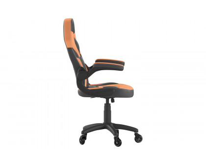 BLNK X10 Gaming Racing Office Computer PC Adjustable Chair with Flip-up Arms and Transparent Roller Wheels - Orange/Black