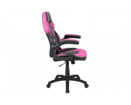 BLNK X10 Gaming Racing Office Ergonomic Computer PC Adjustable Swivel Chair with Flip-up Arms - Pink/Black