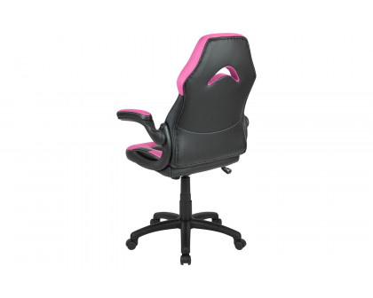 BLNK X10 Gaming Racing Office Ergonomic Computer PC Adjustable Swivel Chair with Flip-up Arms - Pink/Black