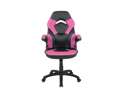 BLNK X10 Gaming Racing Office Ergonomic Computer PC Adjustable Swivel Chair with Flip-up Arms - Pink/Black