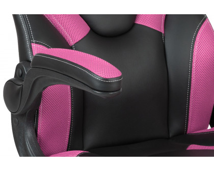 BLNK X10 Gaming Racing Office Ergonomic Computer PC Adjustable Swivel Chair with Flip-up Arms - Pink/Black