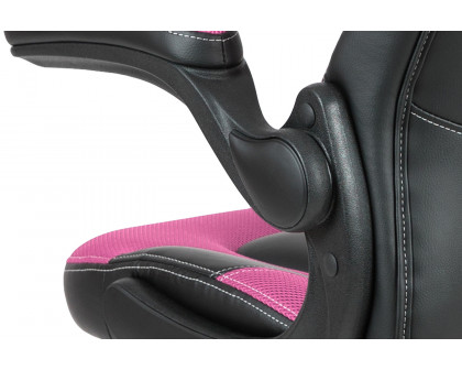 BLNK X10 Gaming Racing Office Ergonomic Computer PC Adjustable Swivel Chair with Flip-up Arms - Pink/Black