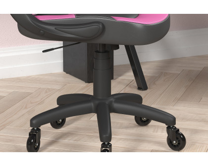 BLNK X10 Gaming Racing Office Computer PC Adjustable Chair with Flip-up Arms and Transparent Roller Wheels - Pink/Black