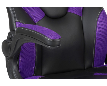 BLNK X10 Gaming Racing Office Ergonomic Computer PC Adjustable Swivel Chair with Flip-up Arms - Purple/Black