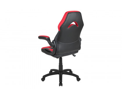 BLNK X10 Gaming Racing Office Ergonomic Computer PC Adjustable Swivel Chair with Flip-up Arms - Red/Black