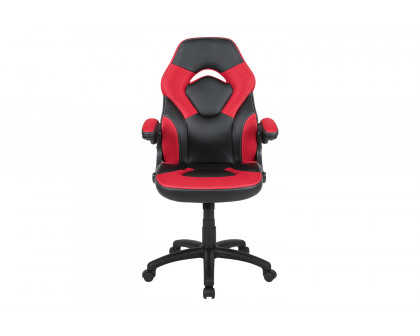 BLNK X10 Gaming Racing Office Ergonomic Computer PC Adjustable Swivel Chair with Flip-up Arms - Red/Black