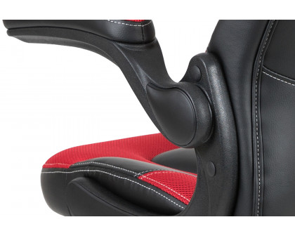 BLNK X10 Gaming Racing Office Ergonomic Computer PC Adjustable Swivel Chair with Flip-up Arms - Red/Black