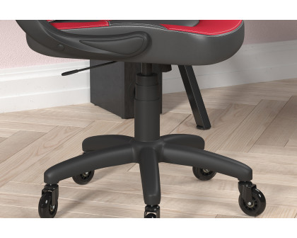 BLNK X10 Gaming Racing Office Computer PC Adjustable Chair with Flip-up Arms and Transparent Roller Wheels - Red/Black