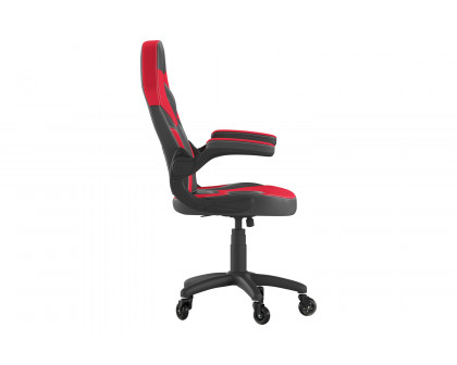 BLNK X10 Gaming Racing Office Computer PC Adjustable Chair with Flip-up Arms and Transparent Roller Wheels - Red/Black