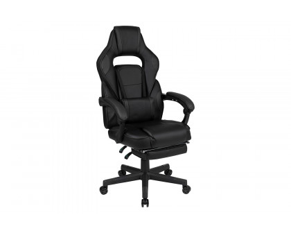 BLNK X40 Gaming Racing Ergonomic Computer Chair with Fully Reclining Back/Arms, Slide-Out Footrest, Massaging Lumbar - Black