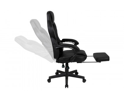 BLNK X40 Gaming Racing Ergonomic Computer Chair with Fully Reclining Back/Arms, Slide-Out Footrest, Massaging Lumbar - Black